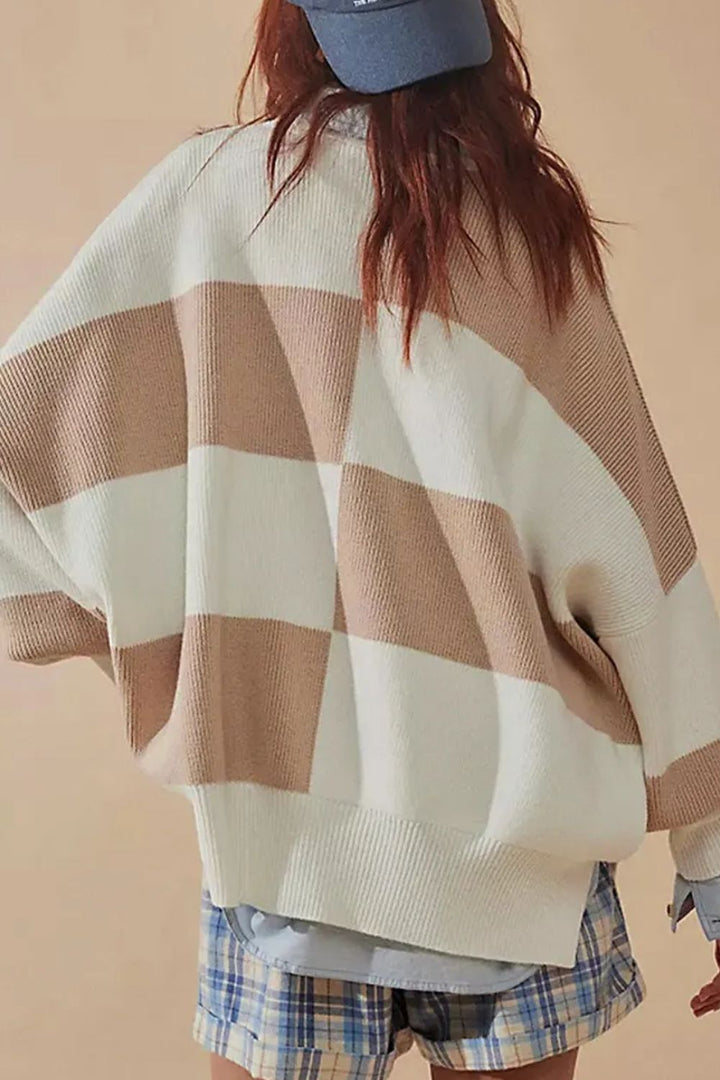 Stilla | Farveblok Pulli med Rund Halsudskæring til en Moderne Stil