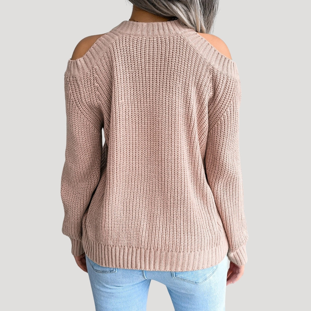 Stilla | Kold Shoulder Strikket Trøje
