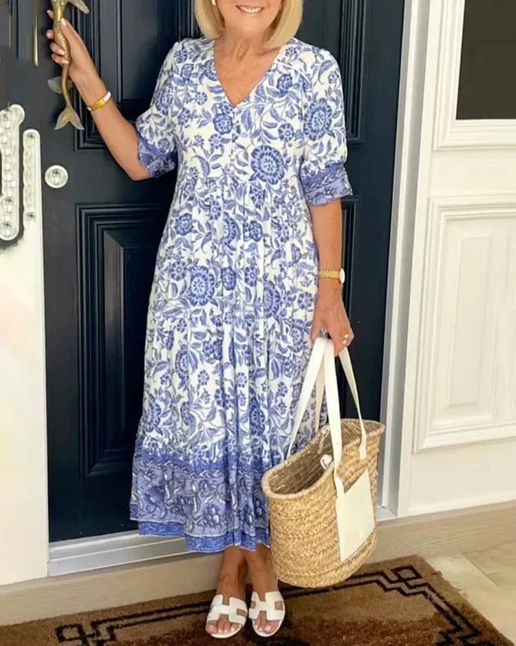 Stilla | Boho Kjole Med V-udskæring