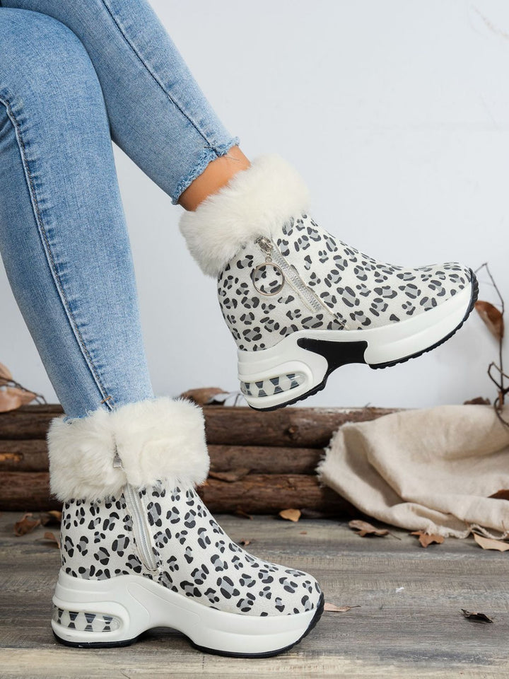 Stilla | Leopard Platform Støvler Med Sidelukning