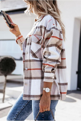 Stilla | Feeling Plaid Med Lommer Afslappet Jakke
