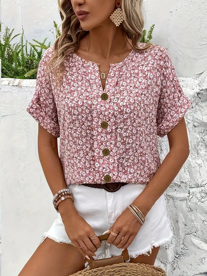 Stilla | Blomster Button up Bluse