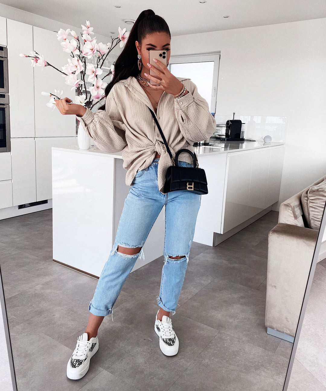 Stilla | Let Musselin Bluse Beige
