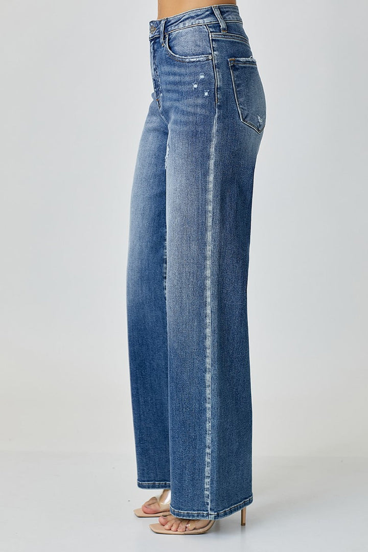 Stilla | Højtaljede Bred Ben Jeans