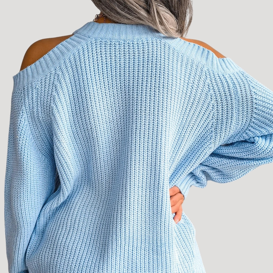 Stilla | Kold Shoulder Strikket Trøje