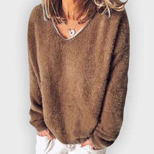 Stilla | V-udskæring Sweatshirt Lange Ærmer Fritidsstil