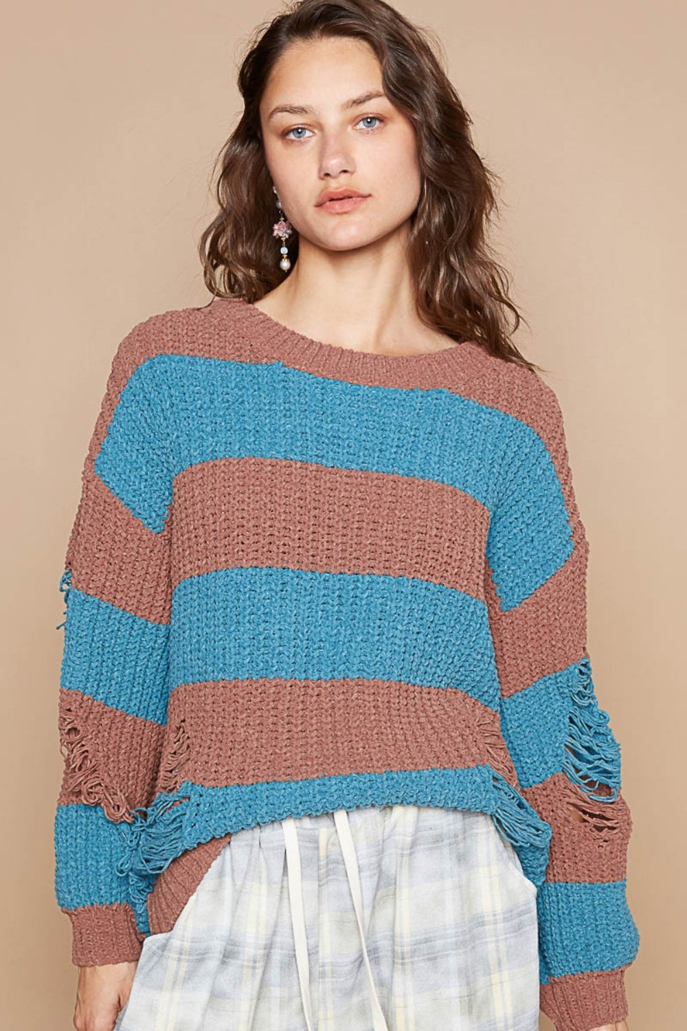 Stilla | Stribet Pullover Med Lange Ærmer I Used Look