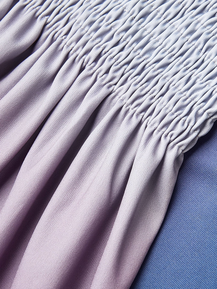 Stilla | Gradient Kjole Med Bare Skuldre, Sommer Maxi Bandeau Kjole Til Kvinder