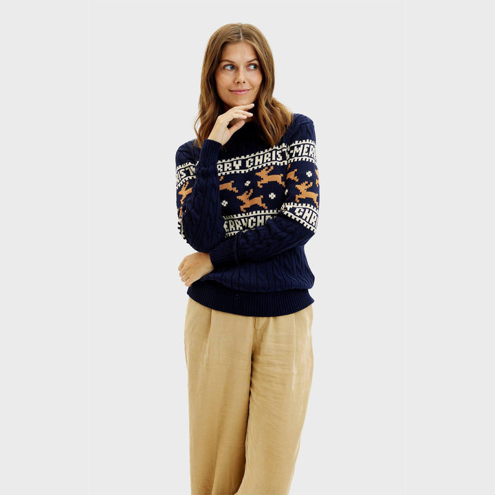 Stilla | Den elegante julesweater blå damer