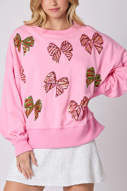 Stilla | Julebue Pailletter Løst Fritid Langærmet Sweatshirt
