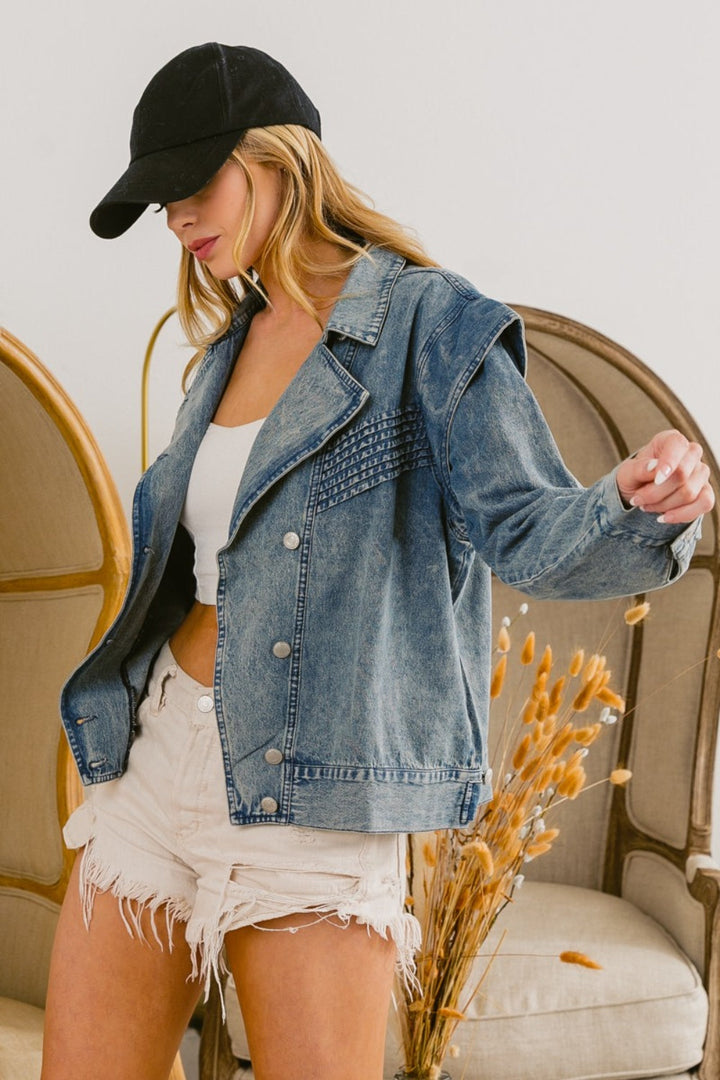 Stilla | Knap-Up Langærmet Denim Jakke