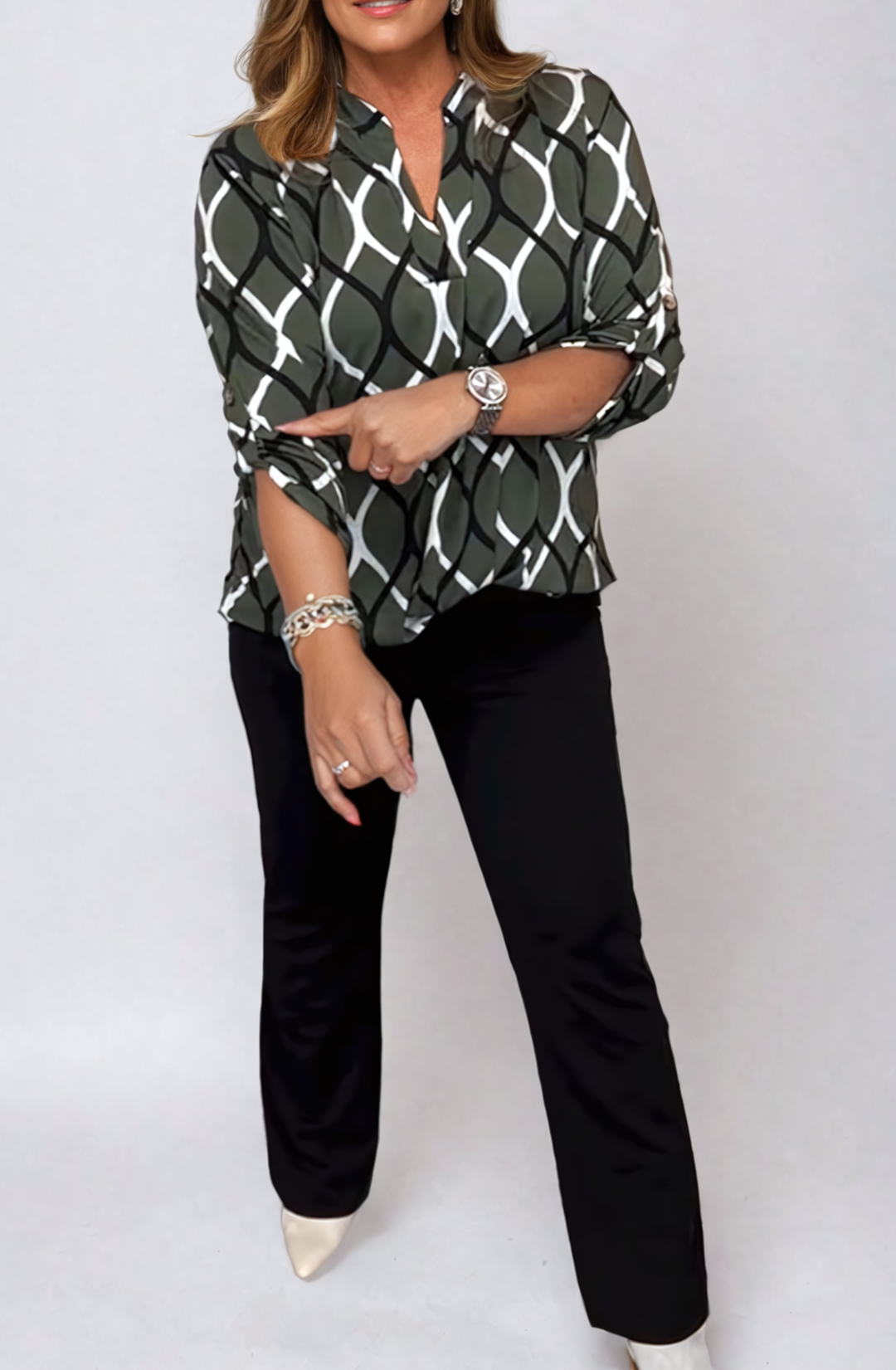 Stilla | Elegant Bluse skjorte med mave dækning