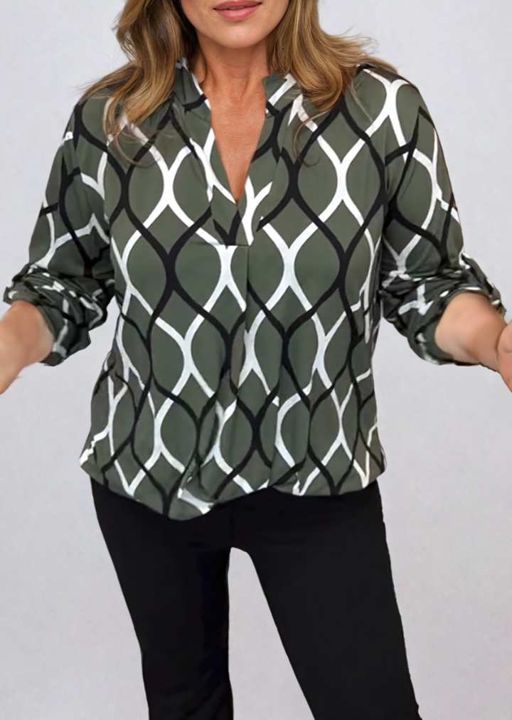 Stilla | Elegant Bluse skjorte med mave dækning