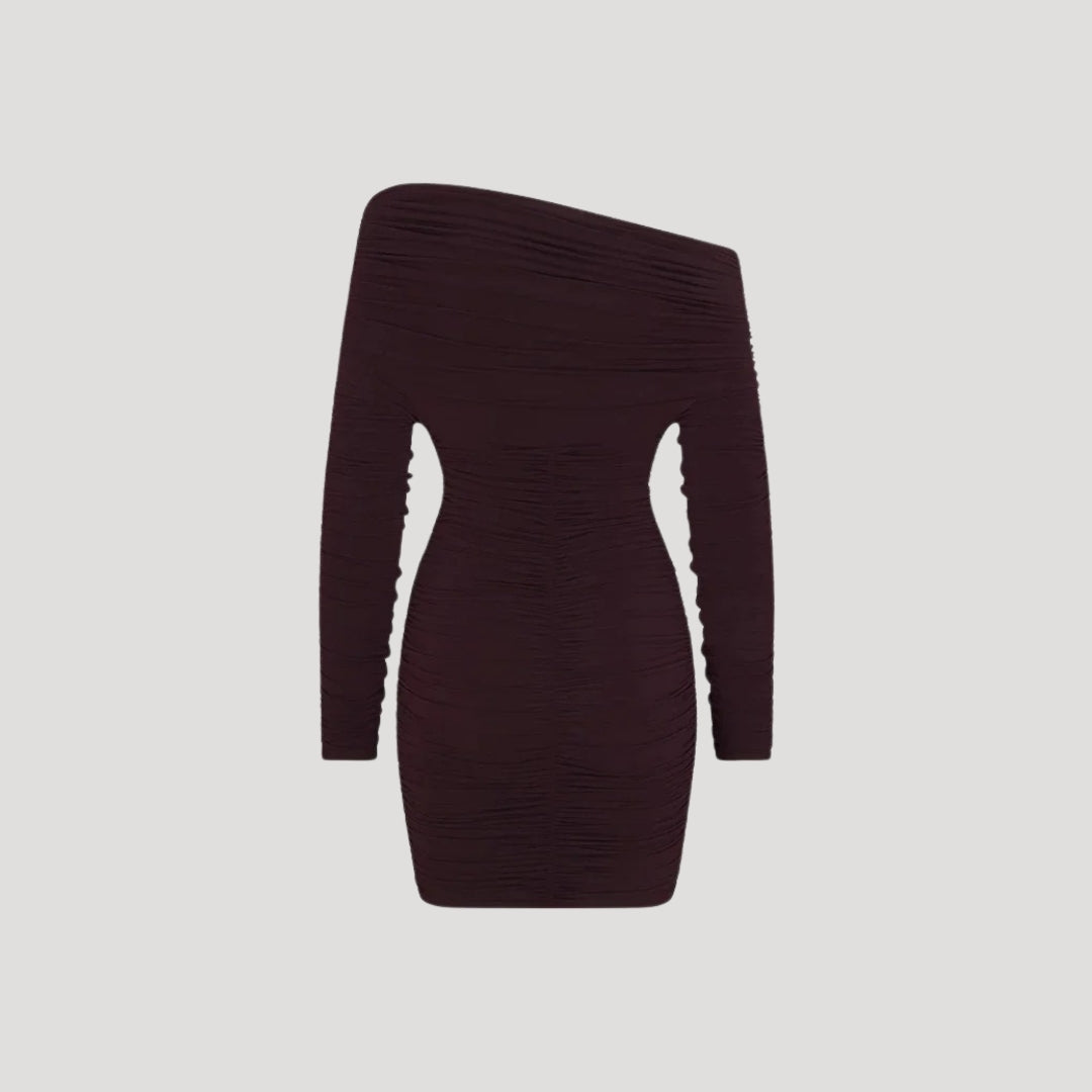 Stilla | Kvinders Off Shoulder Ruched Bodycon Mini Kjole