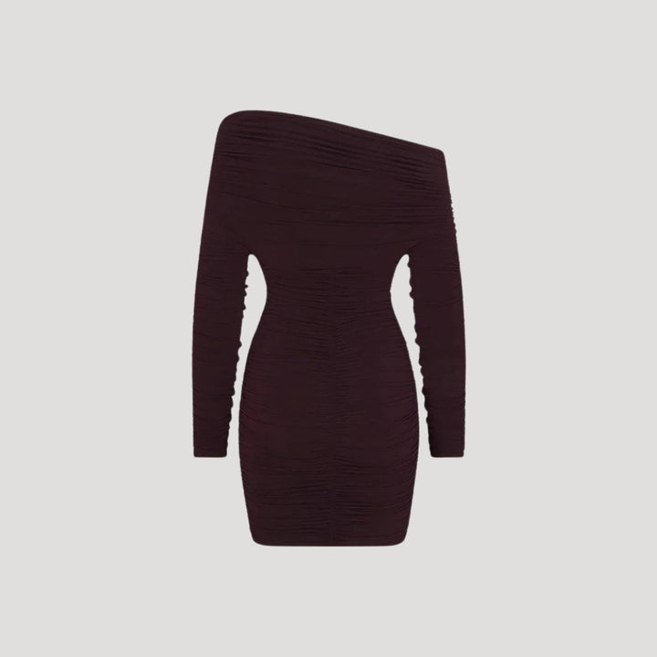 Stilla | Kvinders Off Shoulder Ruched Bodycon Mini Kjole