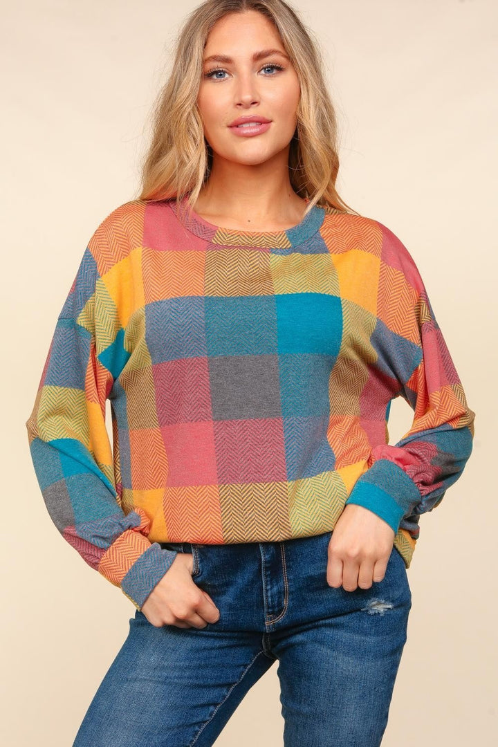 Stilla | Haptics Kort Skåret Ternet Crewneck Overdel