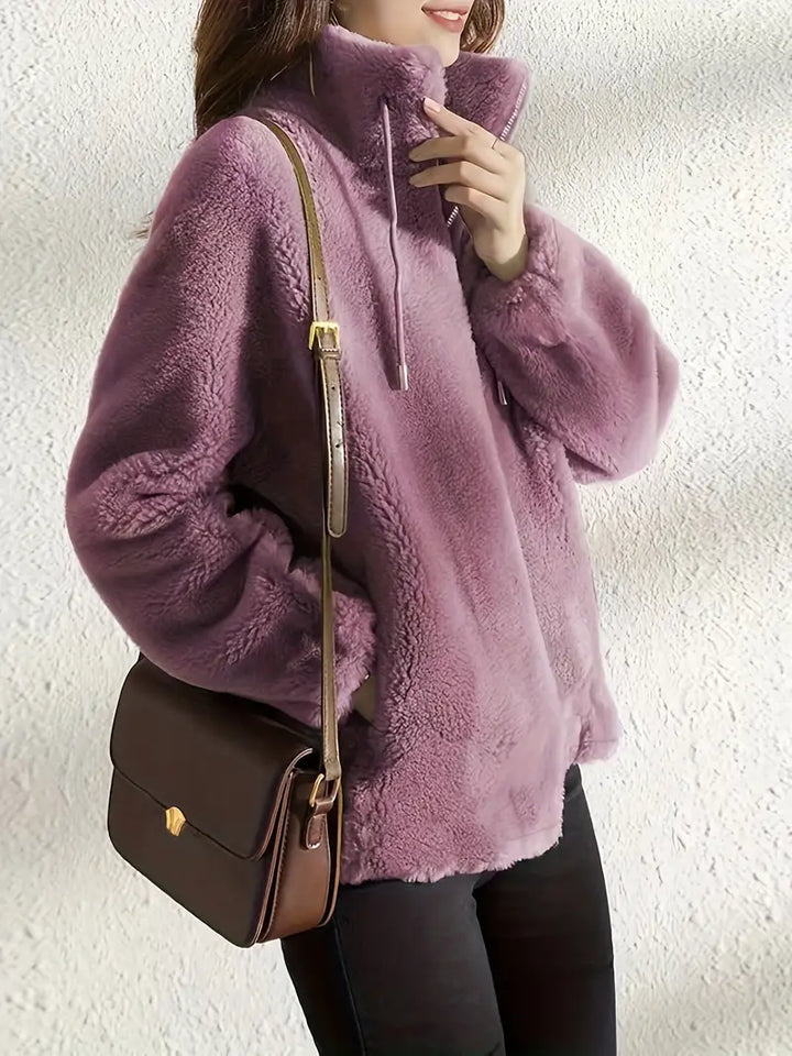 Stilla | Komfortabel Lynlås Sweatshirt Med Snøre