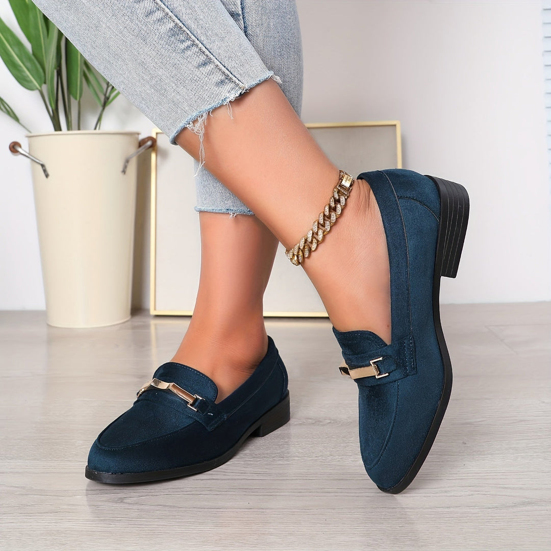 Stilla | Dames Loafers Med Metaliske Accenter Komfortable Slip on Sko