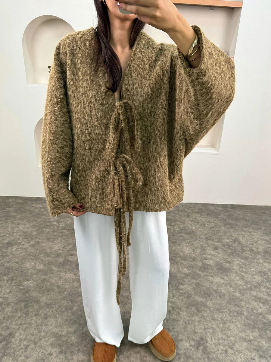 Stilla | Snørebåndsdetalje-strikpullover Til Et Unikt Look