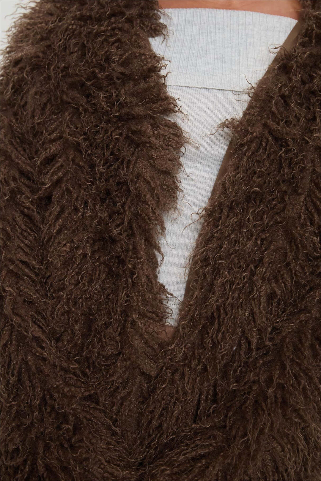Stilla | Fluffy Brown Faux Fur Oversized Jakke