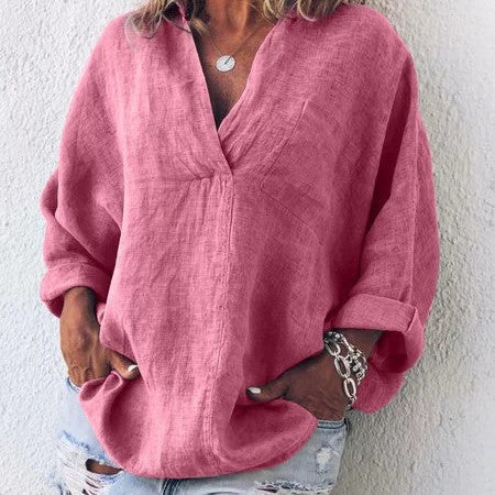 Stilla | Trendy og Blød Bluse Med Lange Ærmer