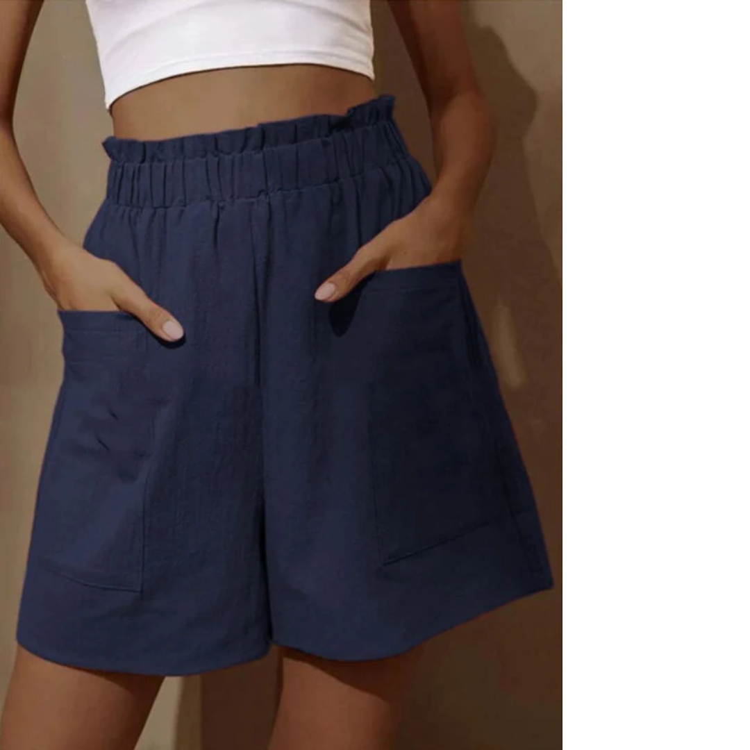 Stilla | Shorts I Bomuld Og Linned Med Høj Talje