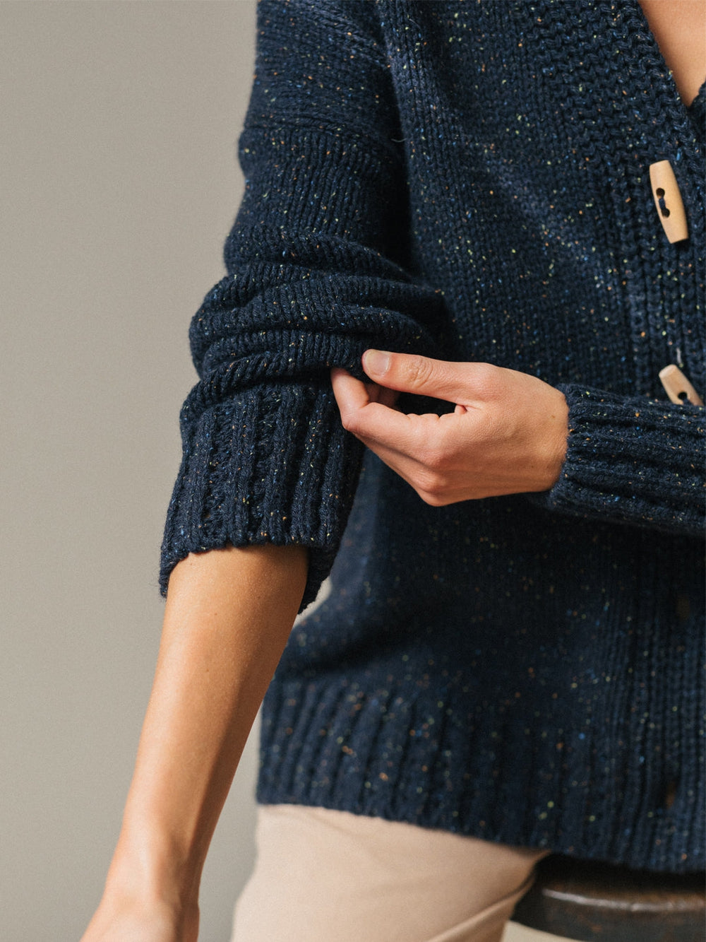 Stilla | Blauer Einfarbiger Pullover Mit Langen Ärmeln