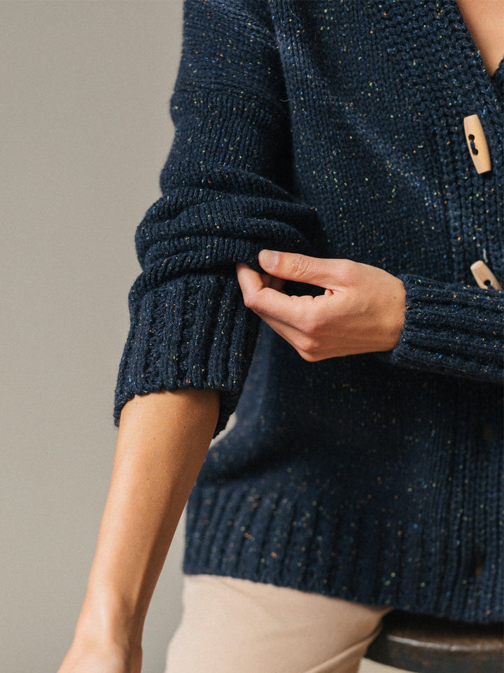 Stilla | Blauer Einfarbiger Pullover Mit Langen Ärmeln