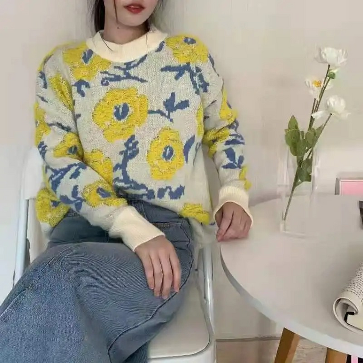 Stilla | Floral Flower Sweater