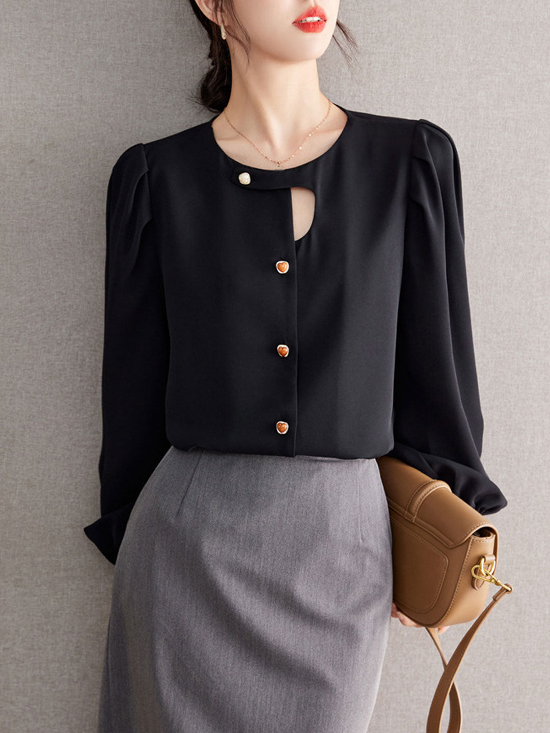 Stilla | Vintage Smuk Langærmet Bluse