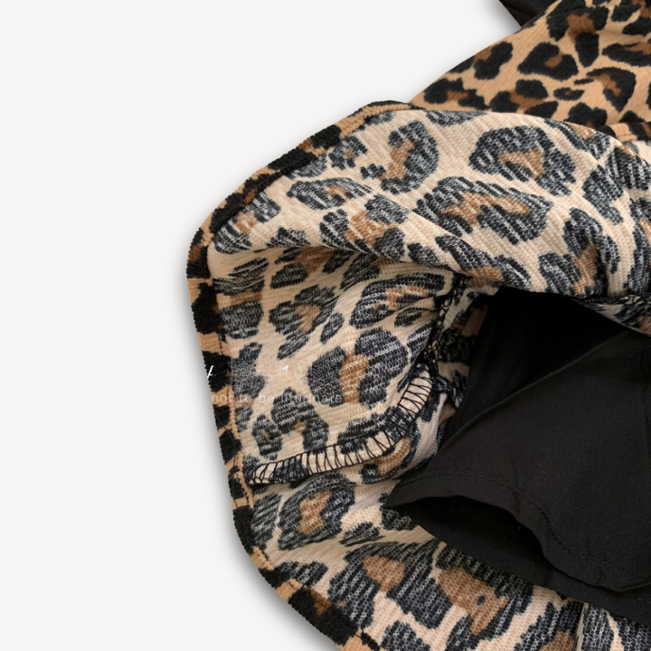 Stilla | Kvinders Leopardprint Mini Skirt Flæsekant Polyester Festtøj
