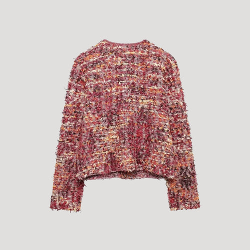 Stilla | Textureret Tweed Cropped Strikketrøje