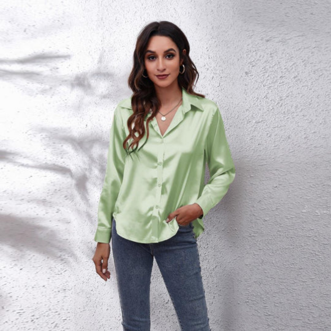 Stilla | Dame Satin Sommerbluse