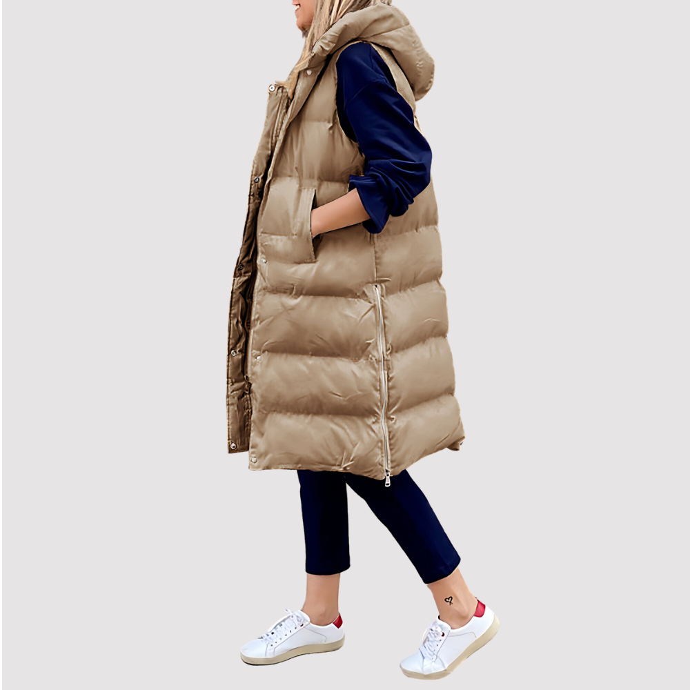 Stilla | Fashionabel Lang Frakke Med Hætte