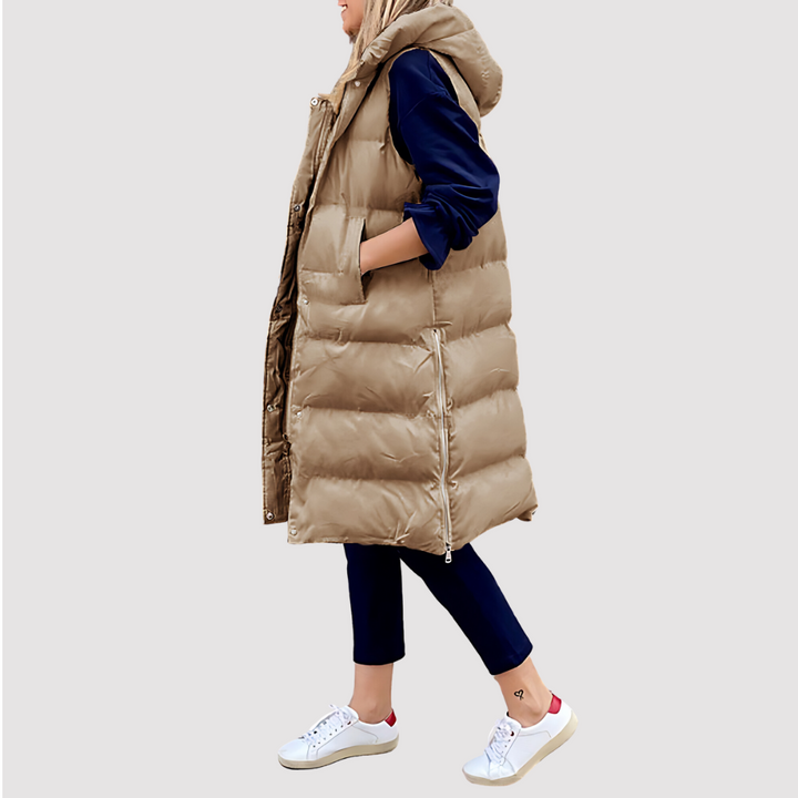 Stilla | Fashionabel Lang Frakke Med Hætte