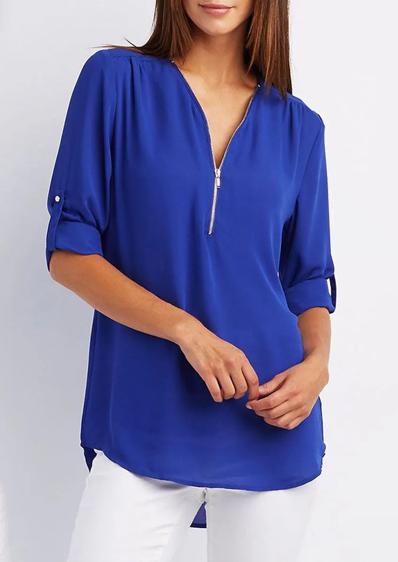 Stilla | Bluse med Lynlås