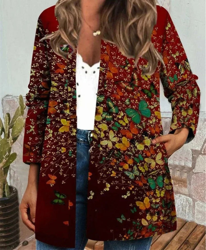 Stilla | Boho Jakke med Farverigt Mønster