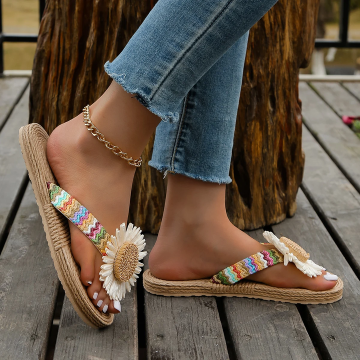 Stilla | Linned Solsikke Anti Skrid Flip Flops