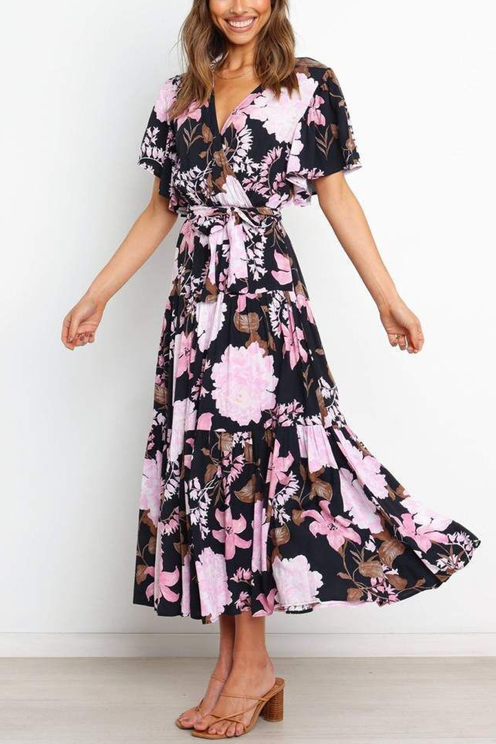 Stilla | Sunshine Grace Floral Midi Kjole