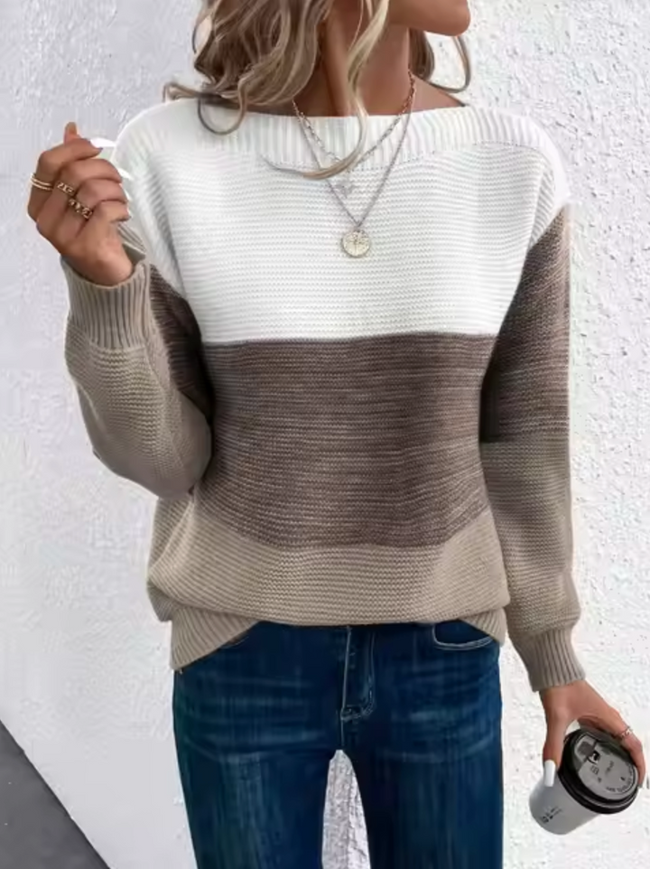 Stilla | Elegant Trefarvet Pullover