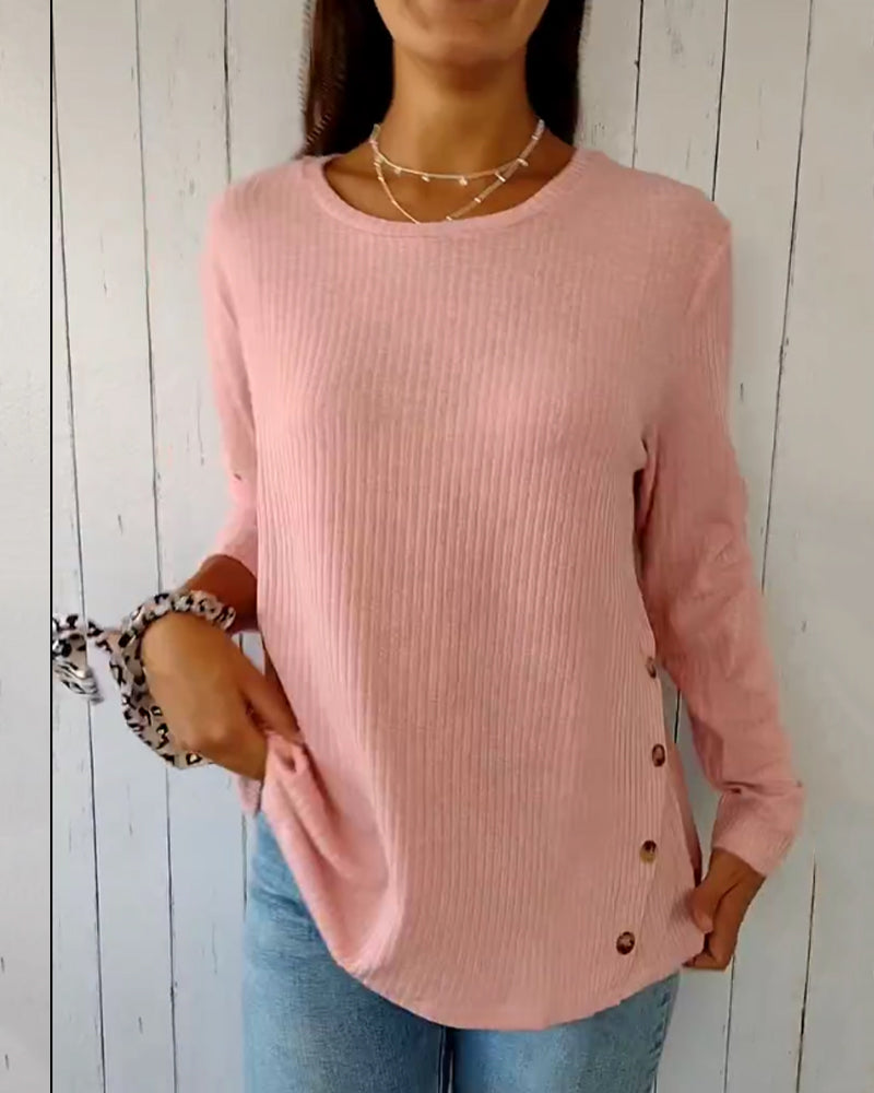 Stilla | Langærmet T-shirt Med Rund Hals