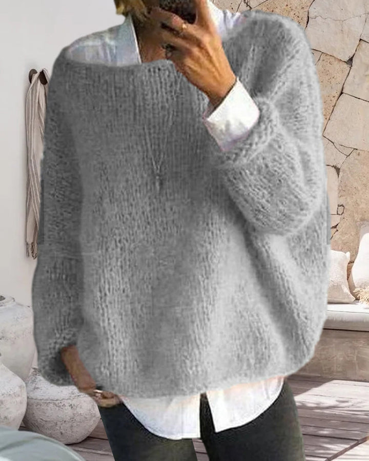 Stilla | Sweater med farvet hals