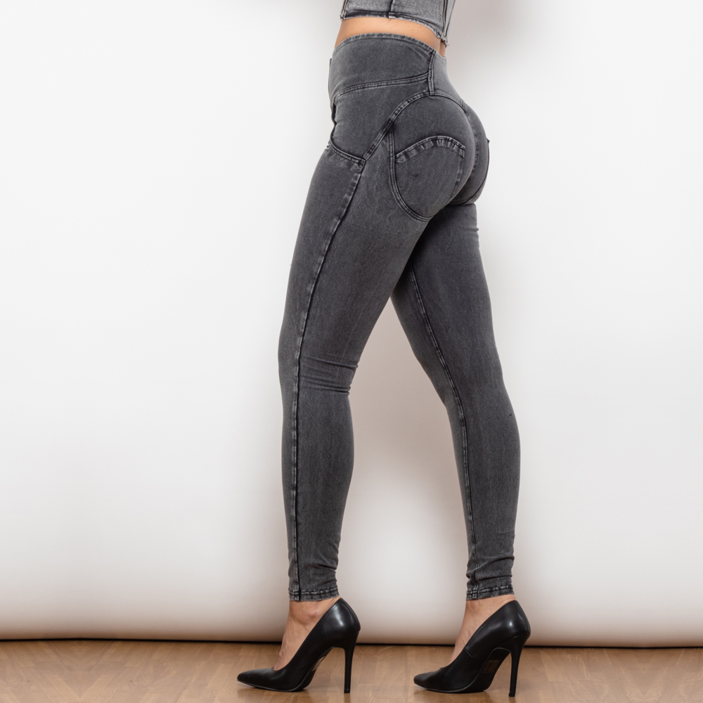 Stilla | Grå Stramme Jeans Med Høj Talje