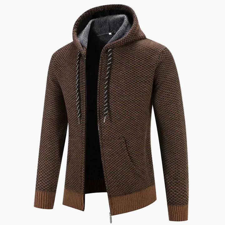 Stilla | Strik-Hættejakke til Efterår og Vinter - Behagelig Fritids-Hoodie med Lynlås