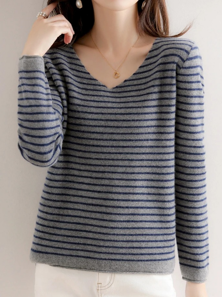 Stilla | Dame Pullover Stribet Casual