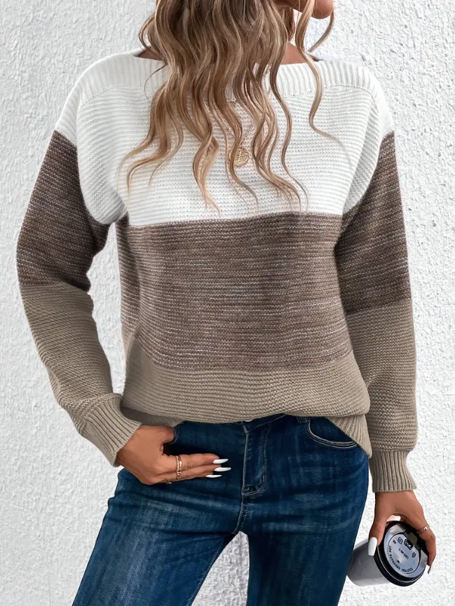 Stilla | Elegant Langærmet Pullover med Faldende Skuldre