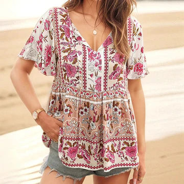 Stilla | Boho blomsterbluse