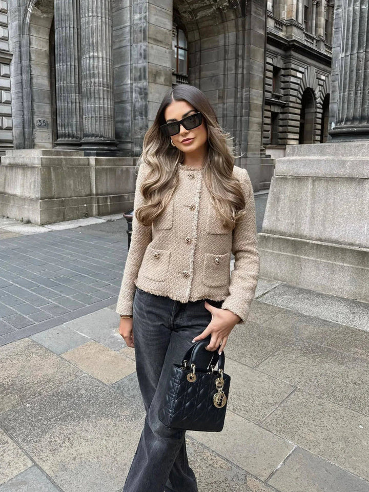 Stilla | Elegant Kort Tweed-Jakke til Damer