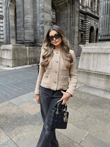 Stilla | Elegant Kort Tweed-Jakke til Damer