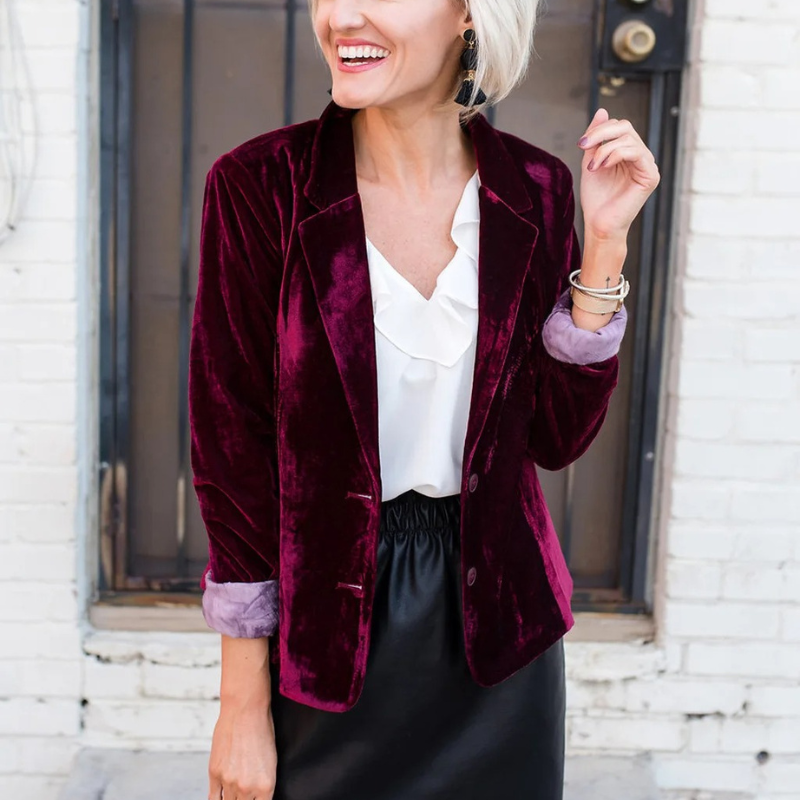 Stilla | Blazer I Velour Med Lange Ærmer Til Kvinder